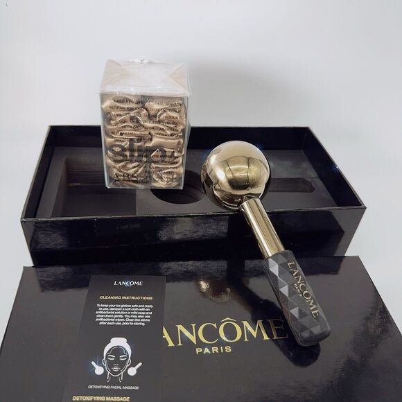 RARE Lancome Absolue X Slip Silk Scrunchies Facial Cooling Globe Massager Set - Picture 1 of 11